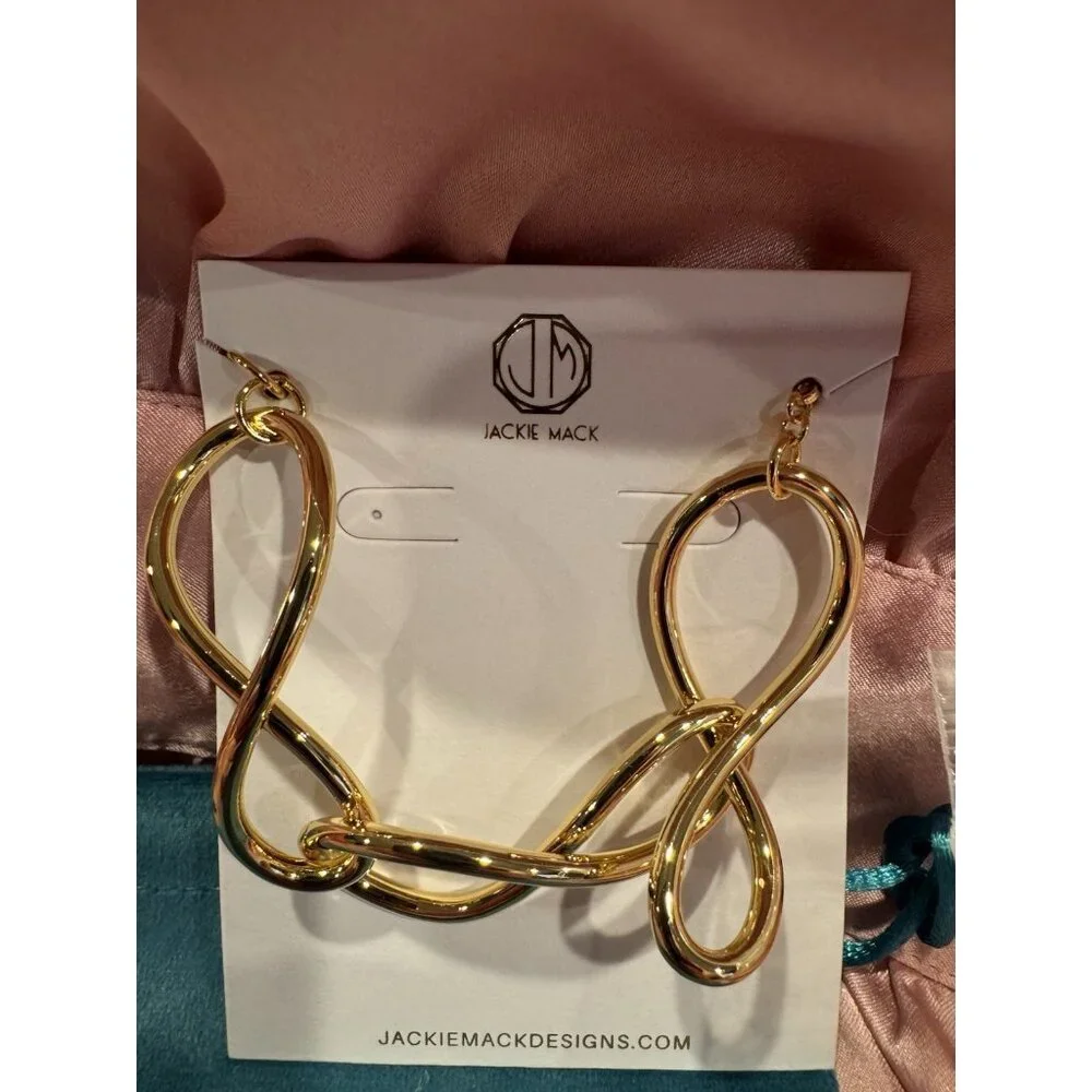 Jackie Mack Gold Tone Lumi Link Bracelet Women's Costume Jewelry $128 NEW